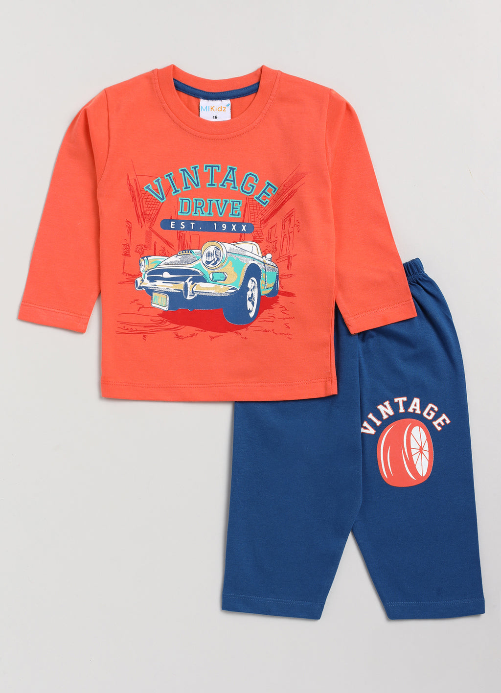 Mars Infiniti Boys Casual T-shirt Track Pants (Orange)