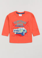 Mars Infiniti Boys Casual T-shirt Track Pants (Orange)