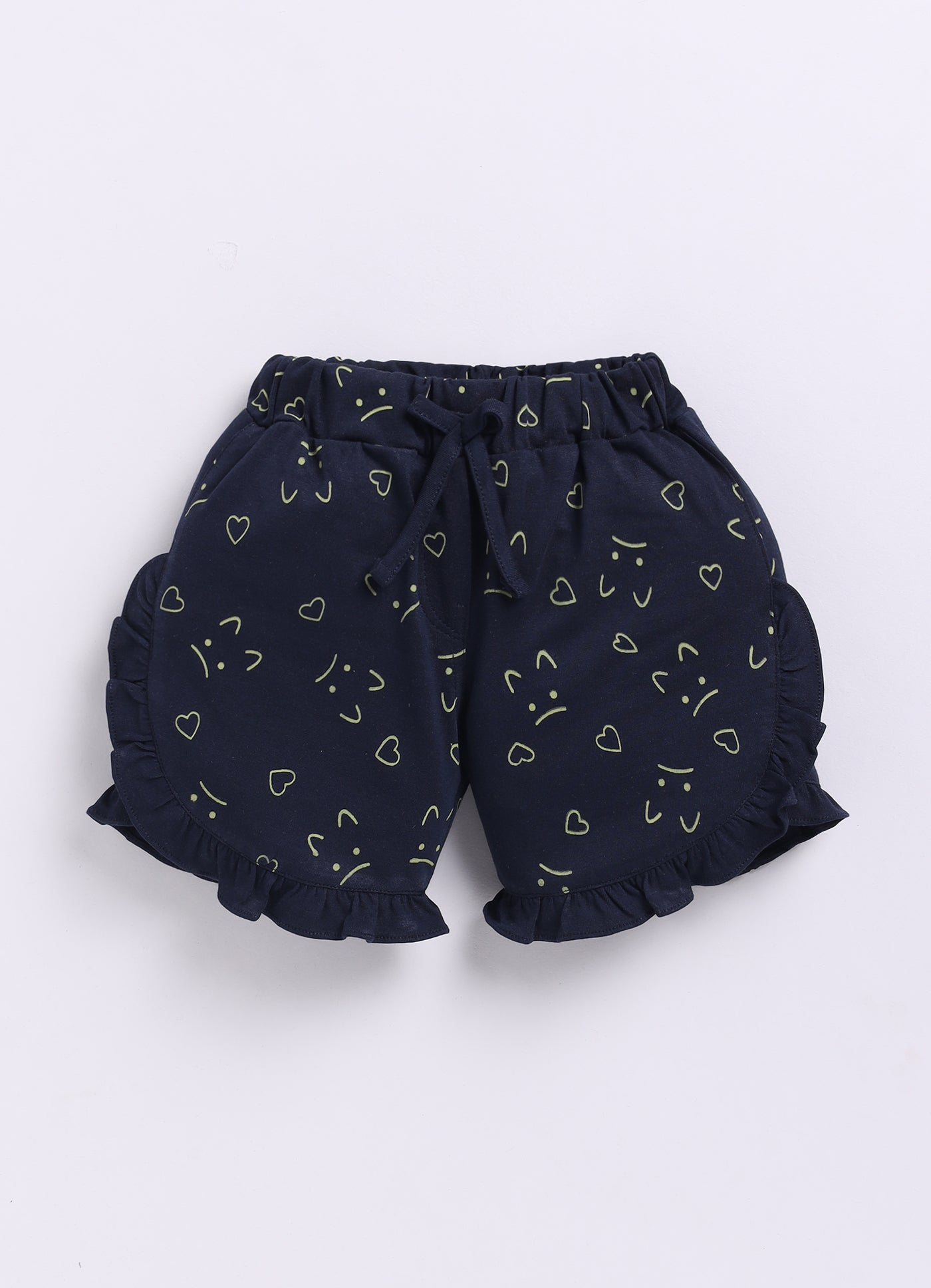 Mars Infiniti Baby Girls Casual Top Shorts (Olive green, Navy)