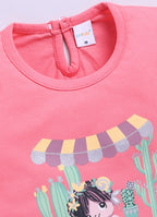 Mars Infiniti Baby Girls Casual Top Capri (Deep Pink, white)