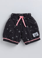 Mars Infiniti Baby Girls Casual Top Shorts (Baby Pink, Black)