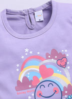 Mars Infiniti Baby Girls Casual Top Capri (purple, navy blue)