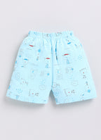 Mars Infiniti Baby Boys Pure Cotton Half Sleeve shoulder buttoned T-shirt & Shorts Set