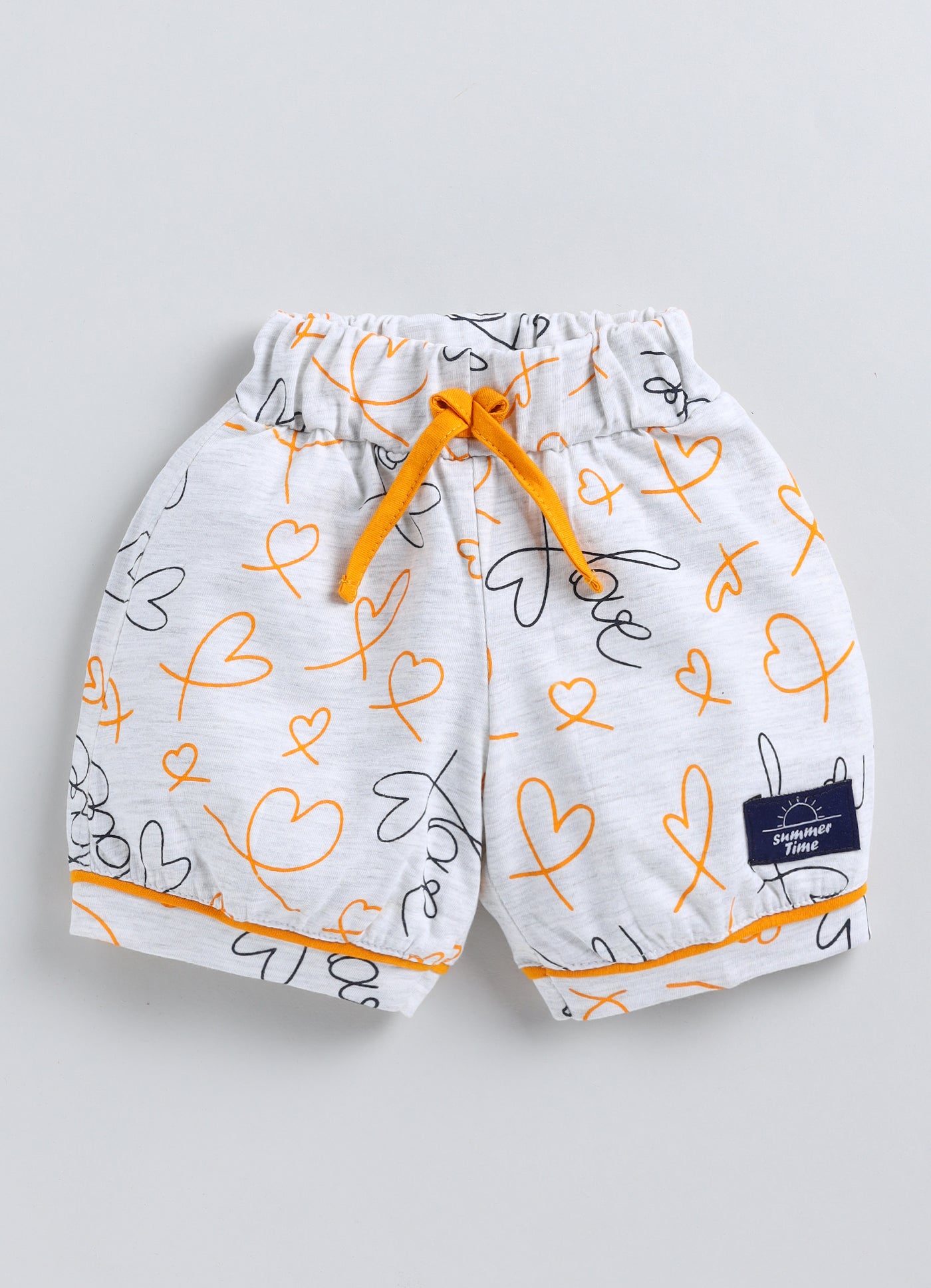 Mars Infiniti Baby Girls Casual Top Shorts (Mustard, Melange)