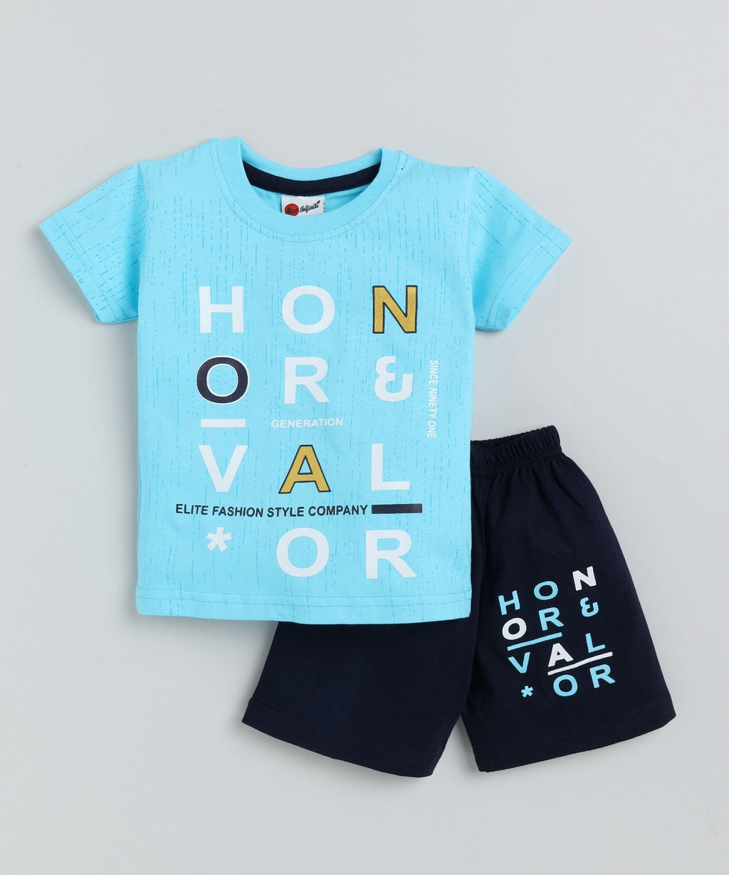 Mars Infiniti Boys Casual T-shirt Shorts (Rust_Yellow_Blue)