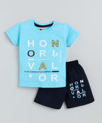 Mars Infiniti Boys Casual T-shirt Shorts (Rust_Yellow_Blue)