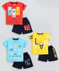 Mars Infiniti Boys Casual T-shirt Shorts (Rust_Yellow_Blue)