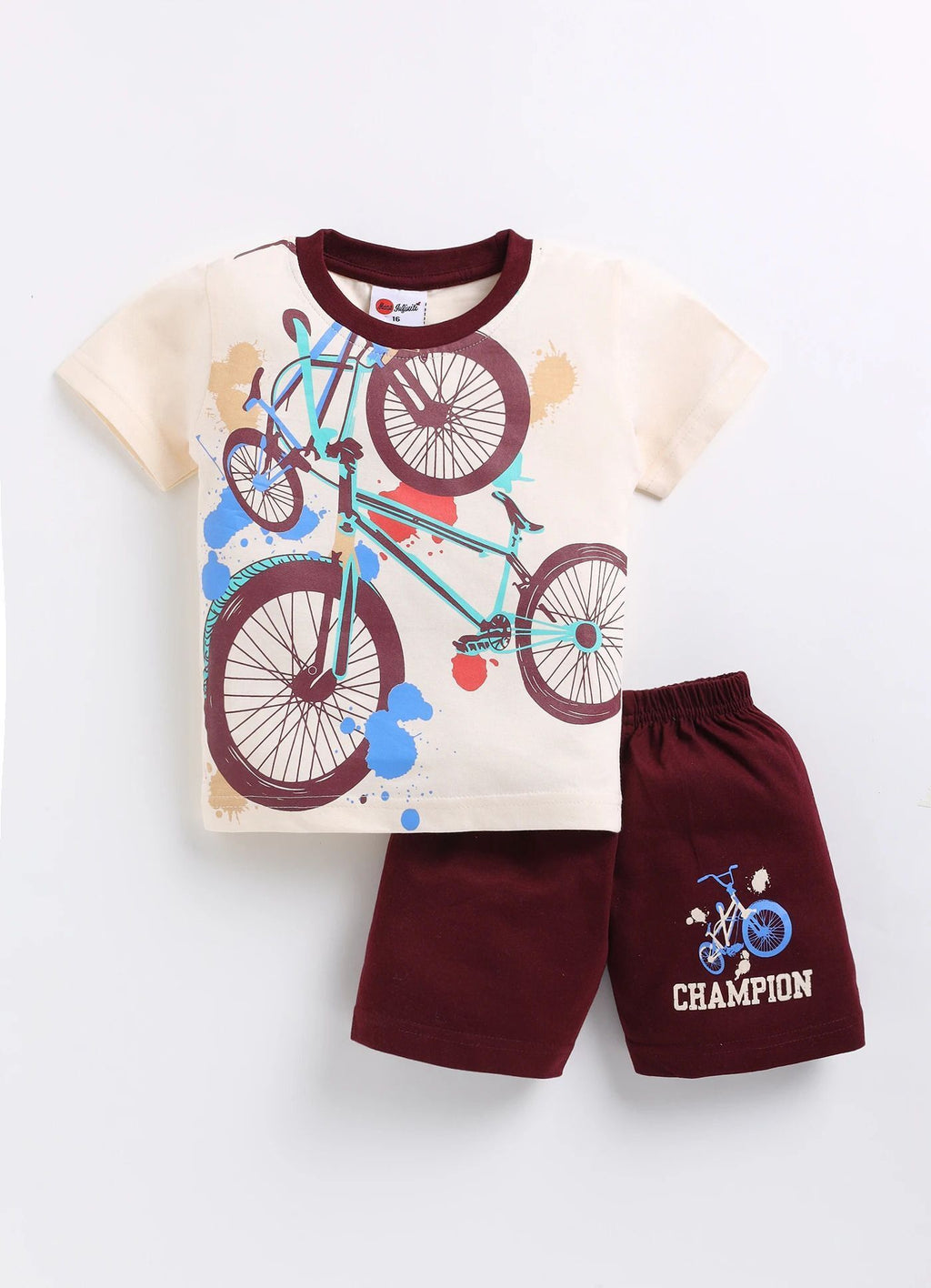 Mars Infiniti Boys Casual T-shirt Shorts (Light Blue, Cream, Pink)
