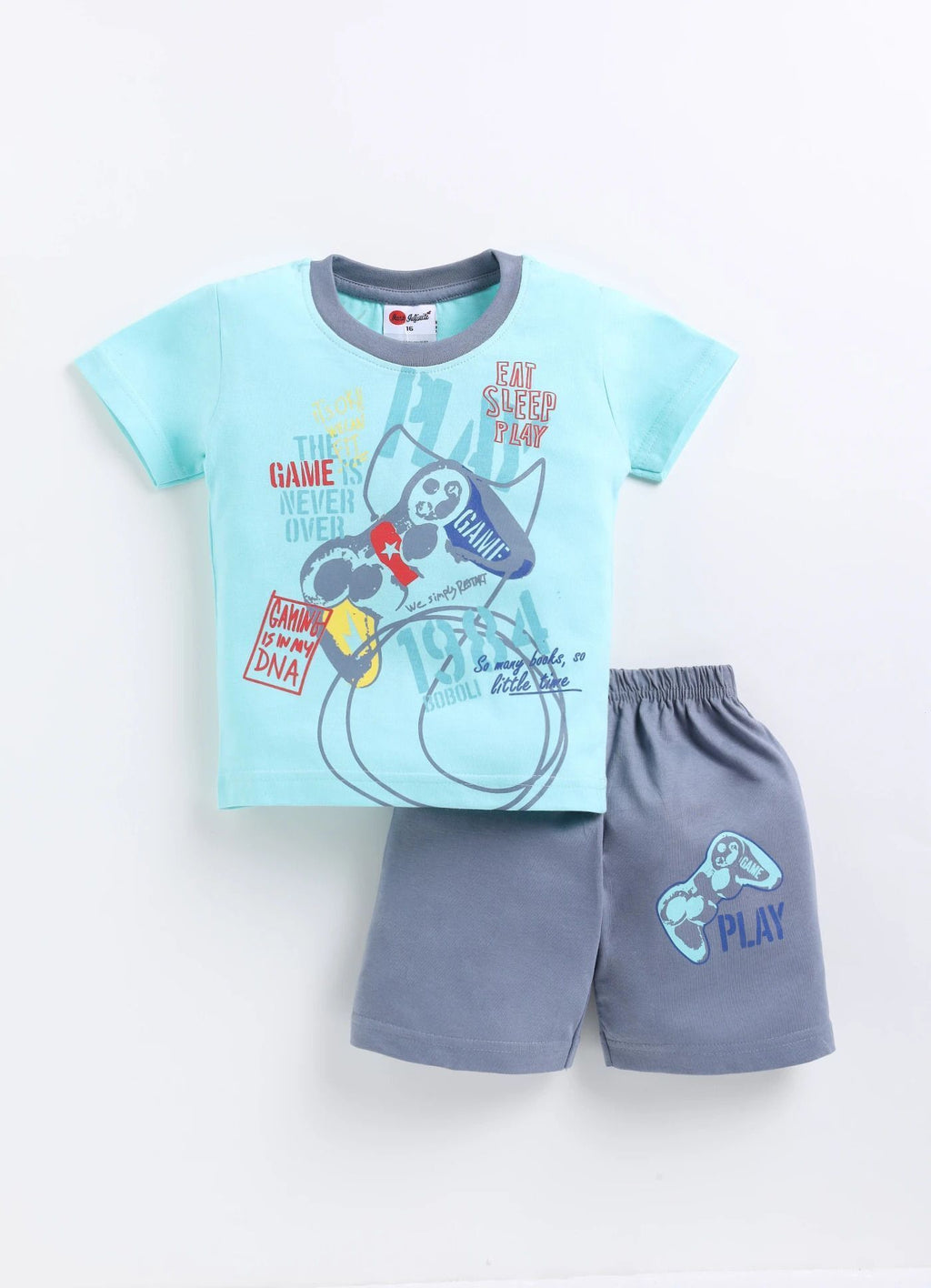 Mars Infiniti Boys Casual T-shirt Shorts (Light Blue, Cream, Pink)