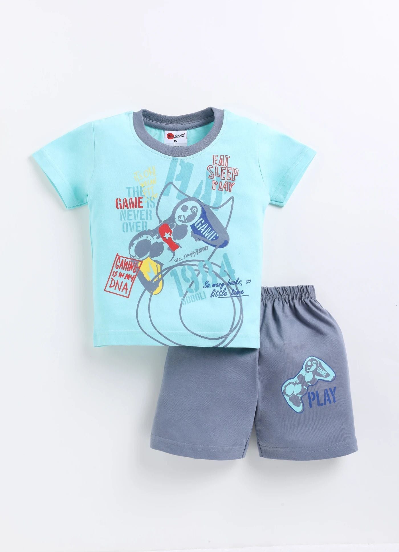 Mars Infiniti Boys Casual T-shirt Shorts (Light Blue, Cream, Pink)