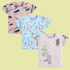 Mars Infiniti Boys Graphic Print Pure Cotton Regular T Shirt Pack of 3 combo