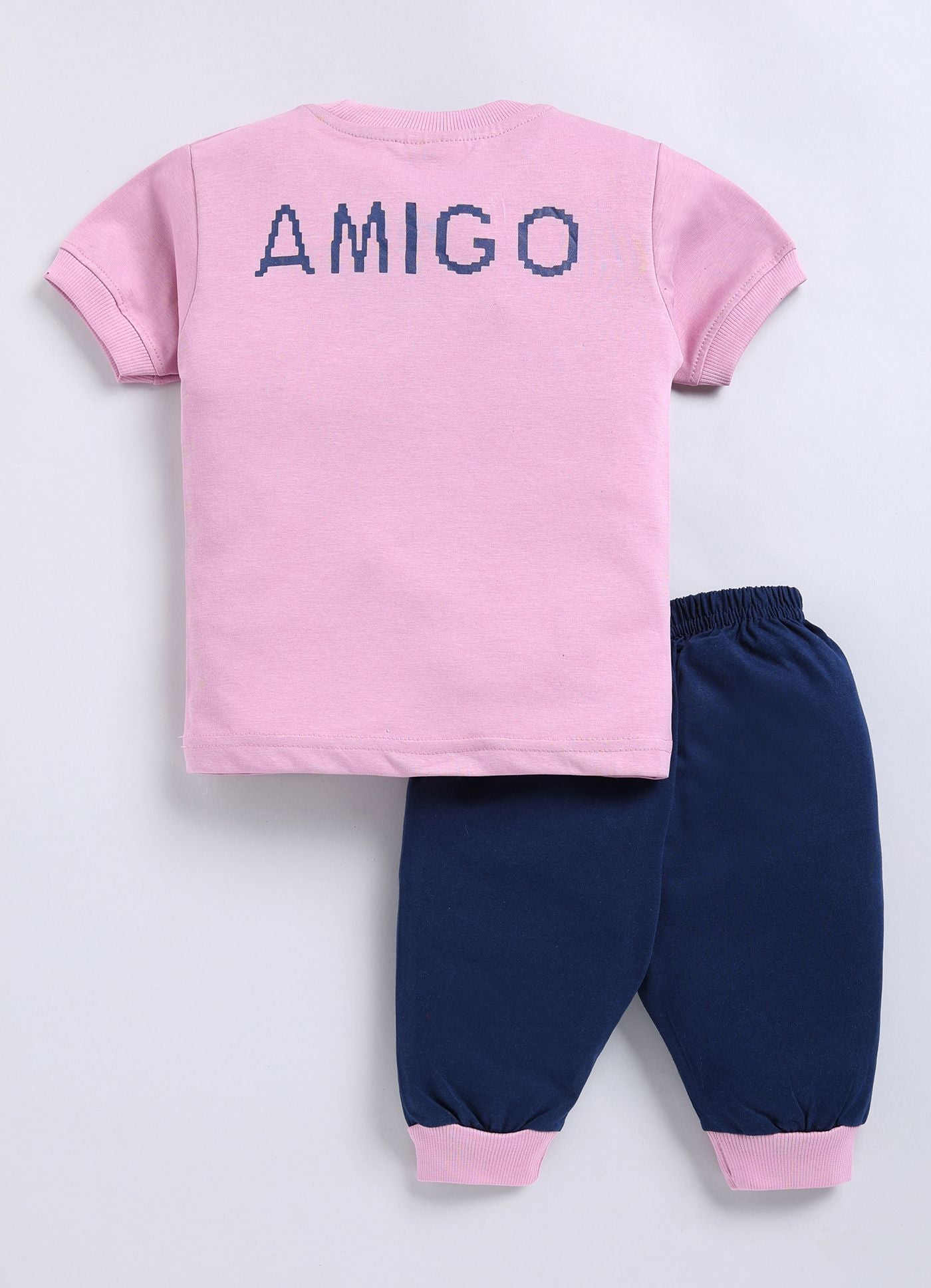 Mars Infiniti Boys & Girls Casual T-shirt Three Fourth Pant (Baby Pink, Blue)