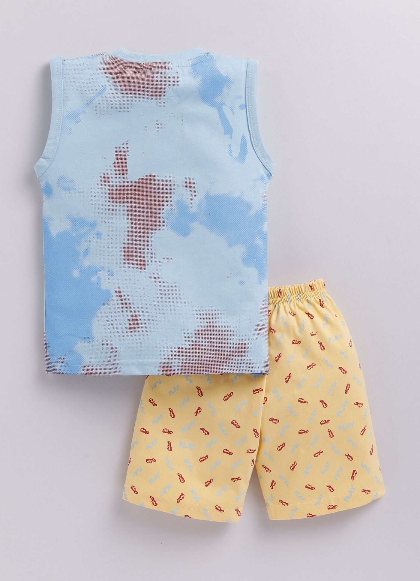 Mars Infiniti Boys & Girls Casual T-shirt Shorts (Sky Blue, Yellow)