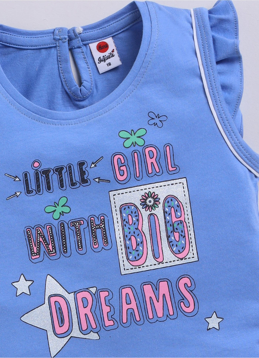 Mars Infiniti Baby Girls Casual Top Shorts (Blue, White)