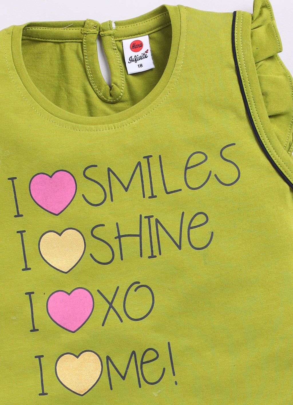 Mars Infiniti Baby Girls Casual Top Shorts (Olive green, Navy)