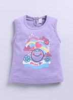 Mars Infiniti Baby Girls Casual Top Capri (purple, navy blue)