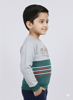 Mars Infiniti Full Sleeve Printed Baby Boys & Baby Girls Sweatshirt (Light Grey)