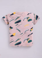 Mars Infiniti Boys Graphic Print Pure Cotton Regular T Shirt (Pink, Pack of 1)