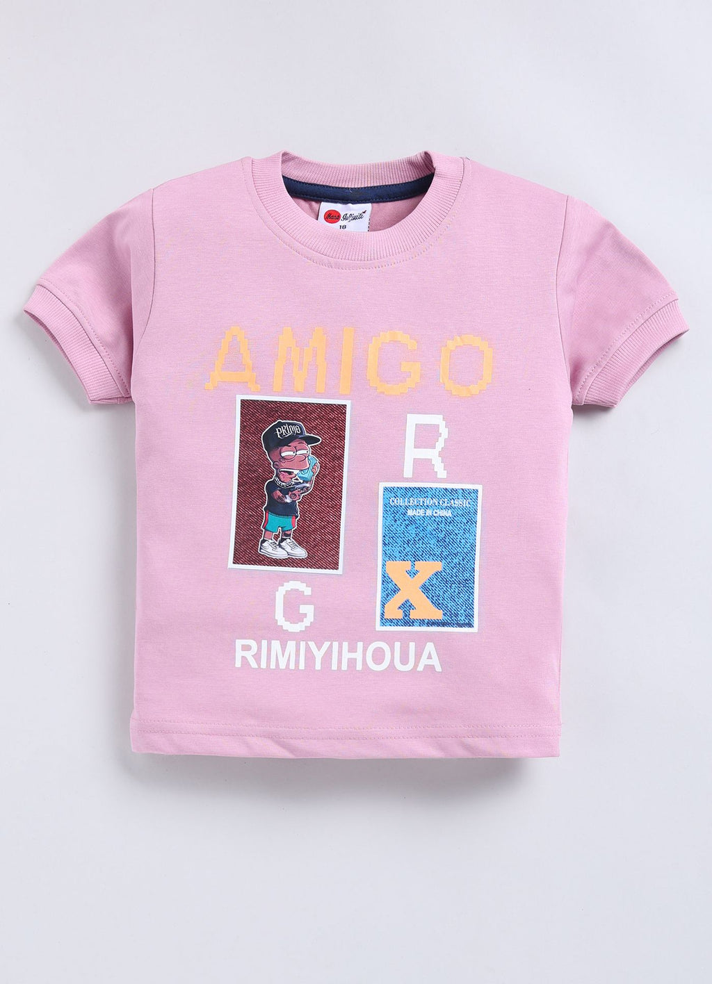 Mars Infiniti Boys & Girls Casual T-shirt Three Fourth Pant (Baby Pink, Blue)