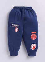 Mars Infiniti Boys Casual T-shirt Track Pants (Rust Red, Deep Blue)