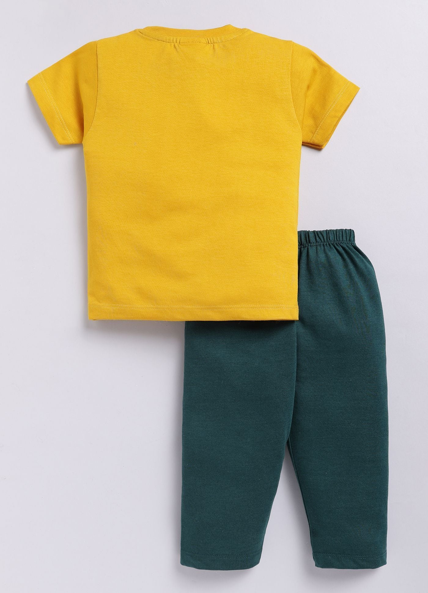 Mars Infiniti Boys Casual T-shirt Pant (Mustard Yellow, Deep Green)
