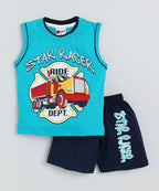Mars Infiniti Boys & Girls Casual T-shirt Shorts (Blue)