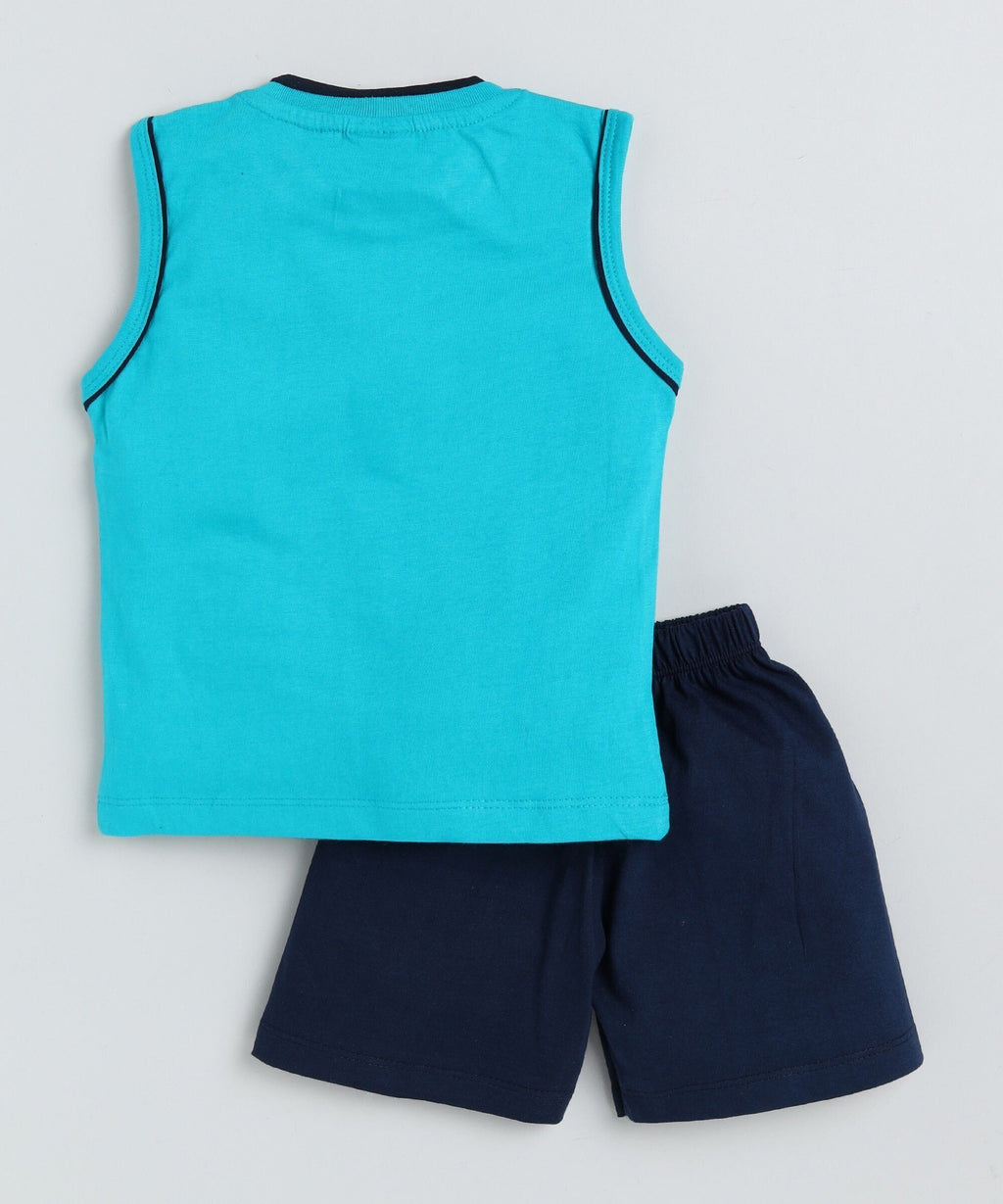 Mars Infiniti Boys & Girls Casual T-shirt Shorts (Blue)