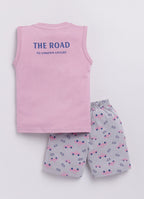 Mars Infiniti Boys & Girls Casual T-shirt Shorts (Pink, Melange)