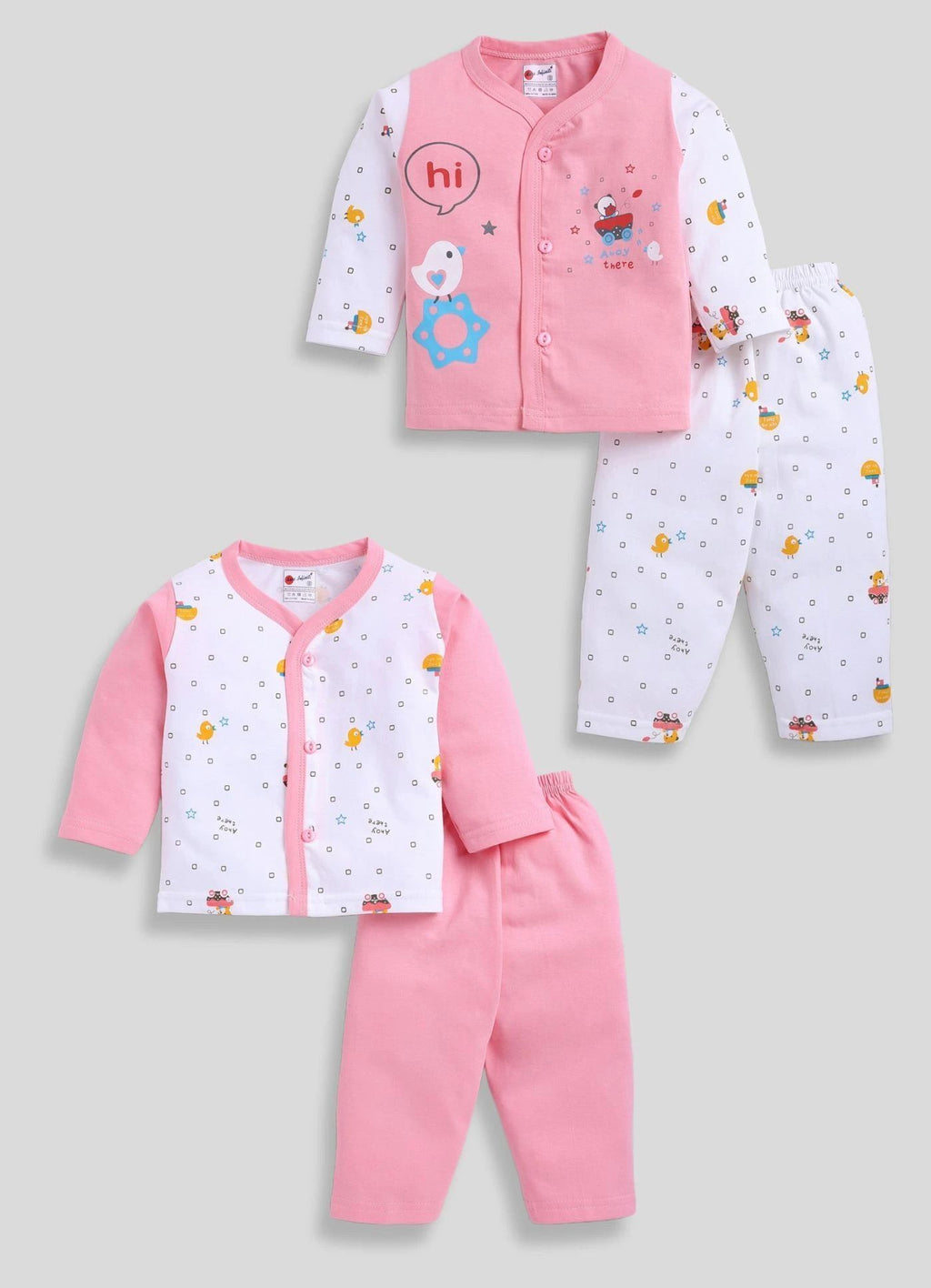 Mars Infiniti Baby Boys & Baby Girls Casual T-shirt Pant (Pink, White)