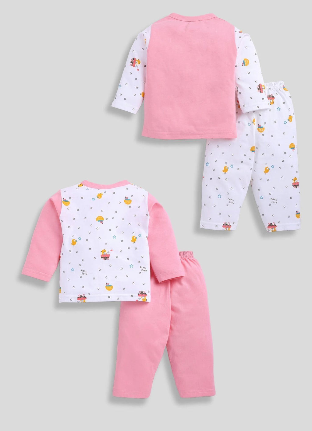 Mars Infiniti Baby Boys & Baby Girls Casual T-shirt Pant (Pink, White)