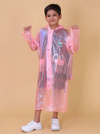 Mars Infiniti Graphic Print Boys and Girls Waterproof Rainwear, Pink, pack of 1, PVC Plastic Raincoat