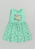 Mars Infiniti Baby Girls Midi/Knee Length Casual Dress (Emerald, Sleeveless)