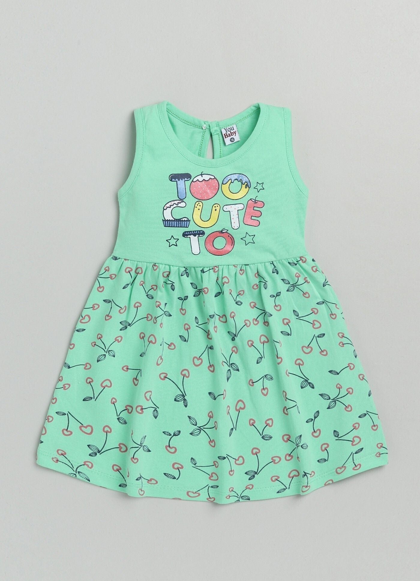 Mars Infiniti Baby Girls Midi/Knee Length Casual Dress (Emerald, Sleeveless)