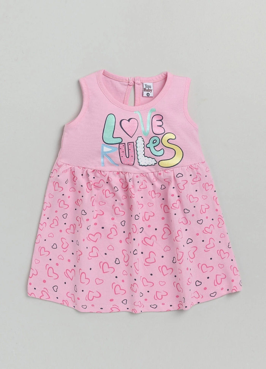 Mars Infiniti Baby Girls Midi/Knee Length Casual Dress (Pink, Sleeveless)
