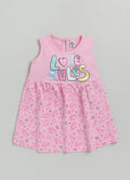 Mars Infiniti Baby Girls Midi/Knee Length Casual Dress (Pink, Sleeveless)