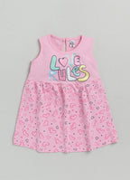Mars Infiniti Baby Girls Midi/Knee Length Casual Dress (Pink, Sleeveless)