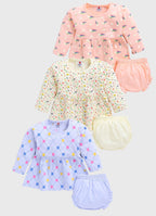 Mars Infiniti Baby Girls Casual Dress Panty (lightyellow, peach, skyblue)