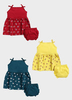Mars Infiniti Baby Girls Casual Top Panty (Dark Green, Mustard Yellow, Deep Red)