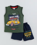 Mars Infiniti Boys & Girls Casual T-shirt Shorts (Olive)