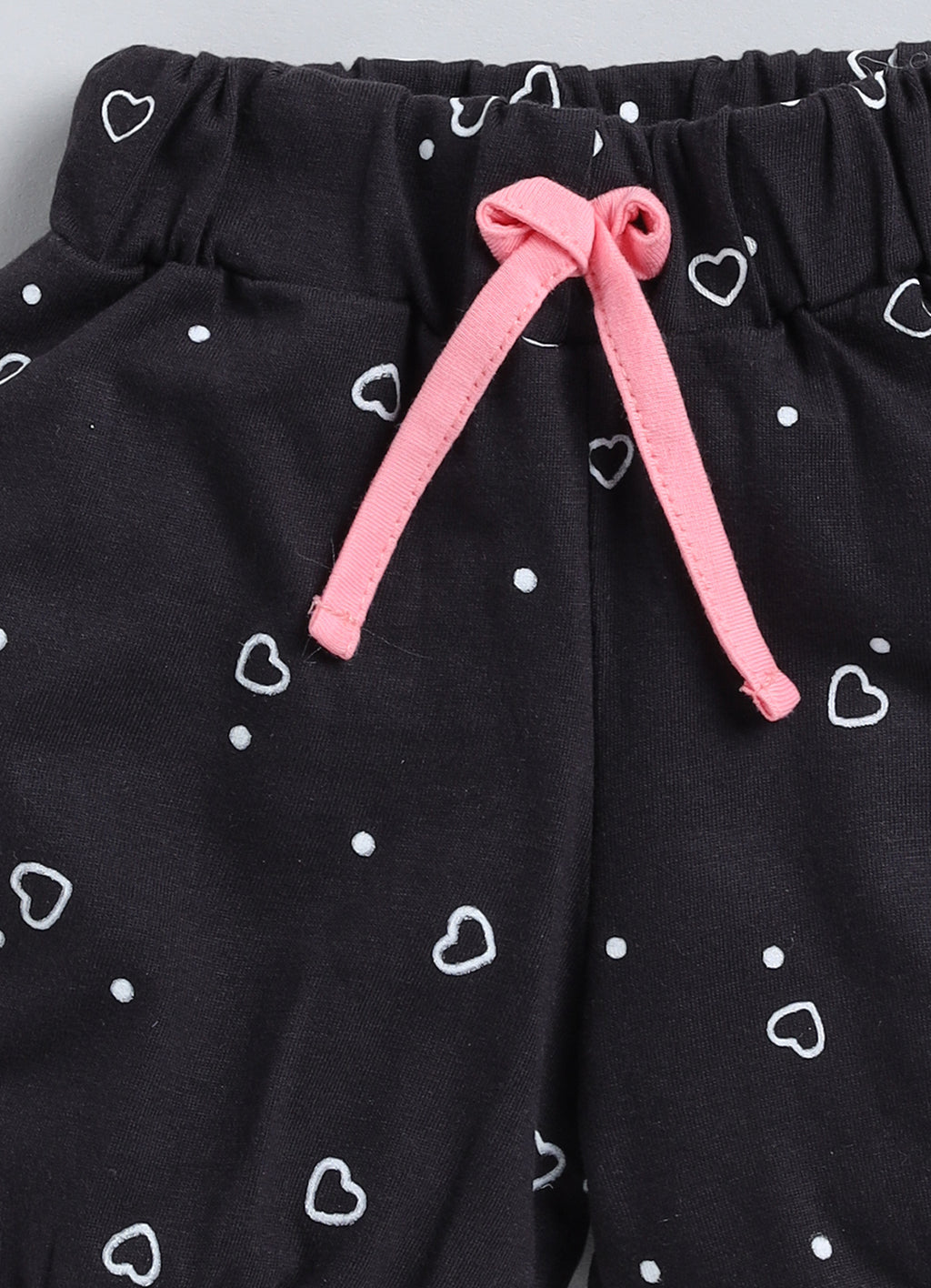 Mars Infiniti Baby Girls Casual Top Shorts (Baby Pink, Black)