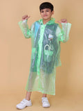 Mars Infiniti Graphic Print Boys and Girls Waterproof Rainwear, Light Green, pack of 1, PVC Plastic Raincoat