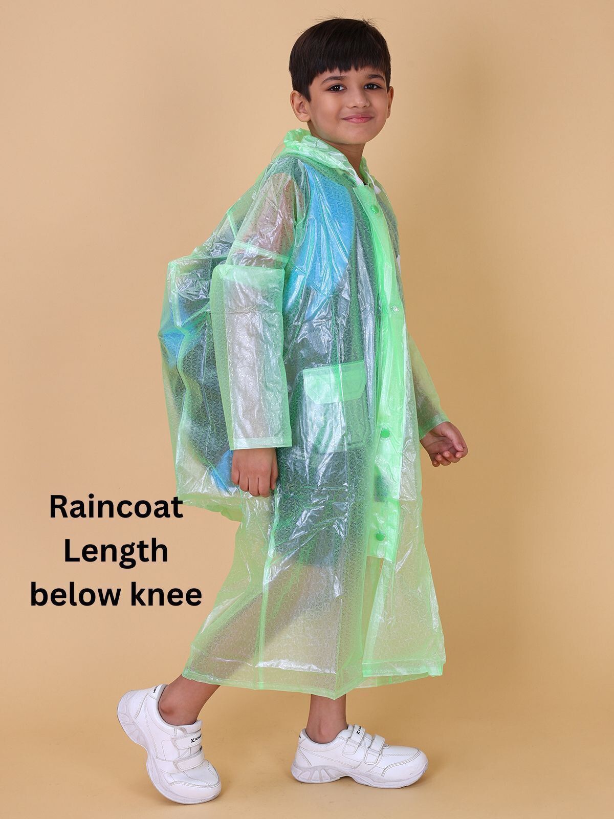 Mars Infiniti Graphic Print Boys and Girls Waterproof Rainwear, Light Green, pack of 1, PVC Plastic Raincoat