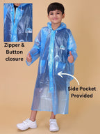 Mars Infiniti Graphic Print Boys and Girls Waterproof Rainwear, SkyBlue, pack of 1, PVC Plastic Raincoat