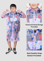 Mars Infiniti Self Design Boys and Girls Raincoat, blue pink, All Over Print, PVC Plastic
