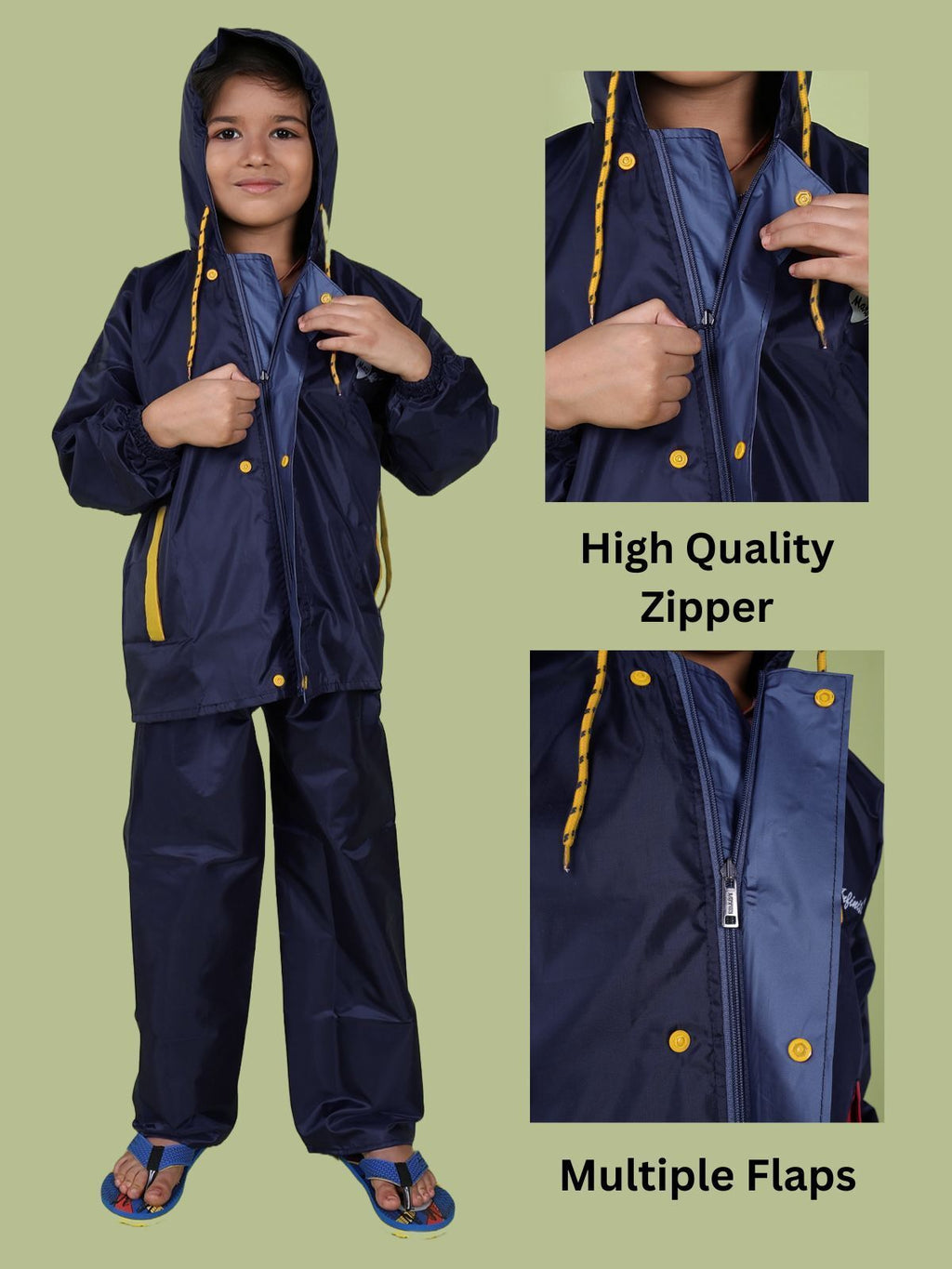 Mars Infiniti Solid Raincoat and Pant Set, Deep Blue, Pack of 1, Polyester Raincoat