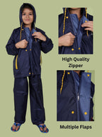 Mars Infiniti Solid Raincoat and Pant Set, Deep Blue, Pack of 1, Polyester Raincoat