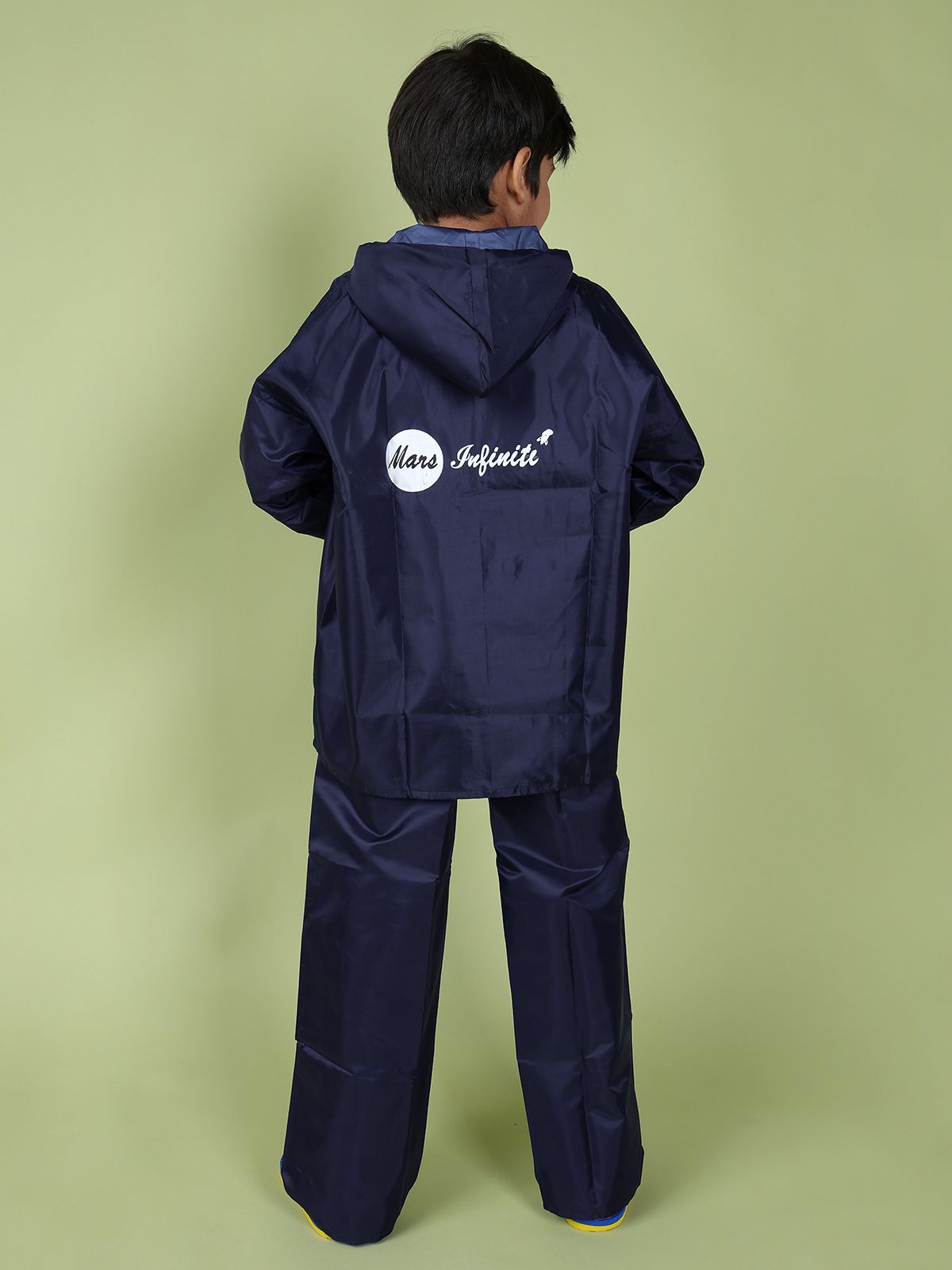 Mars Infiniti Solid Raincoat and Pant Set, Deep Blue, Pack of 1, Polyester Raincoat
