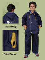 Mars Infiniti Solid Raincoat and Pant Set, Deep Blue, Pack of 1, Polyester Raincoat