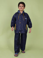 Mars Infiniti Solid Raincoat and Pant Set, Deep Blue, Pack of 1, Polyester Raincoat