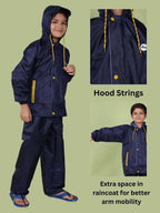Mars Infiniti Solid Raincoat and Pant Set, Deep Blue, Pack of 1, Polyester Raincoat